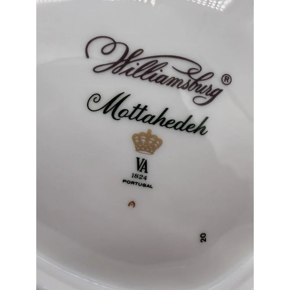 Mottahedeh Williamsburg Porcelain Chelsea Birds Leaf Bowl Portugal Large Vtg